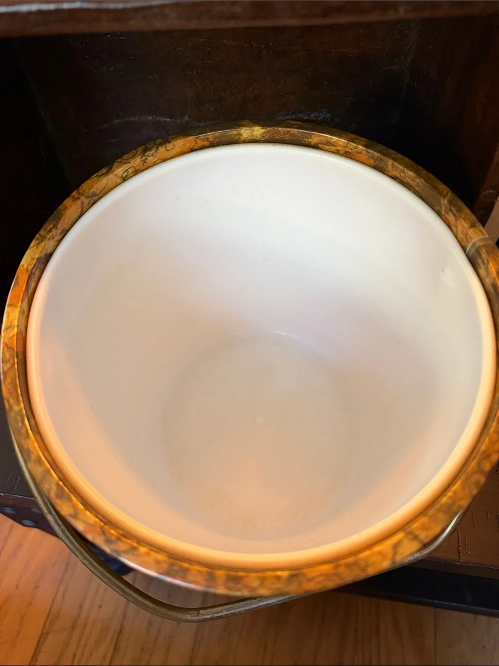 Vintage Mid Century Modern Wine cooler/Ice Bucket Orange and Brown